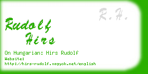 rudolf hirs business card